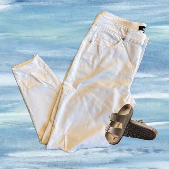 LuLaRoe White Distressed Jeans - Like New - Picture 2 of 2